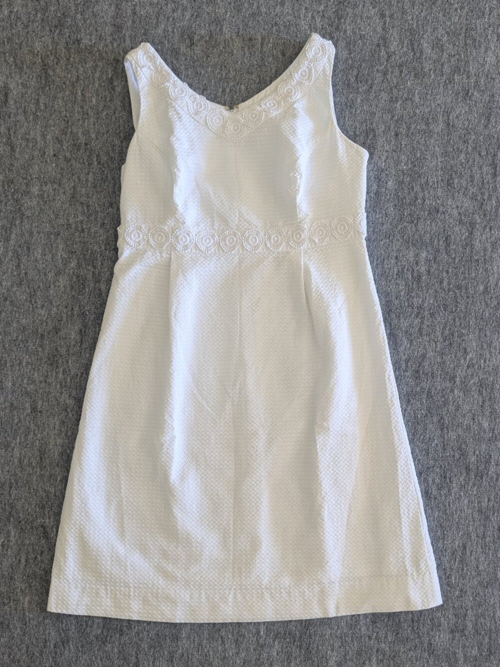Lilly Pulitzer White Shift Dress Textured Sleeveless Size 6